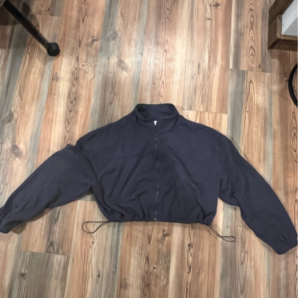 Curves N Combatboots Cropped zip up sweatshirt